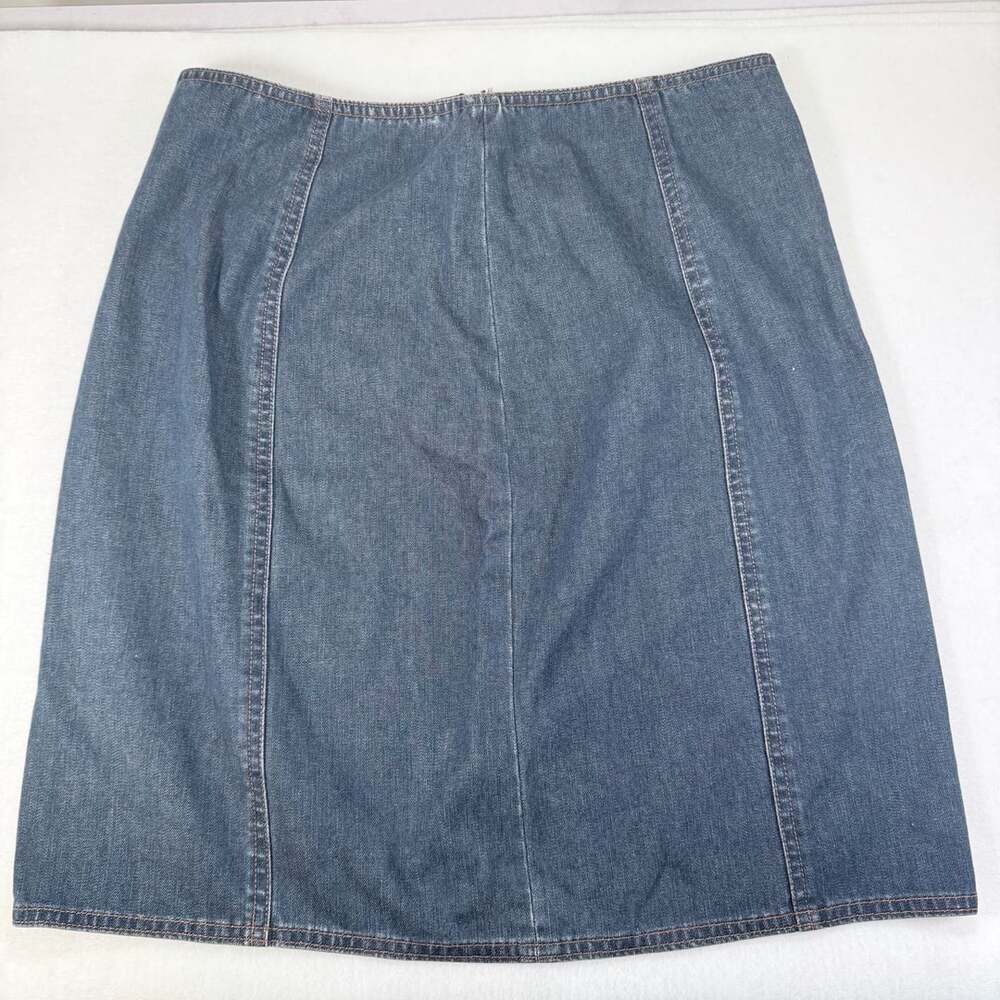 Ann Taylor Denim Skirt Size 8 Blue Cotton Mini A-Line